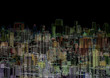 Illustration: Abstract graphic composition - night metropolis Abstract graphic composition - night metropolis