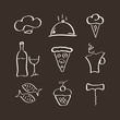 Icons set for restaurant, cafe and bar