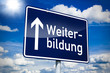 Ortseingangsschild mit Weiterbildung