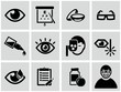 Optometry icons set.