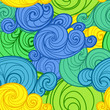 Colorful seamless background of curled abstract clouds