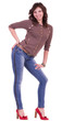 Beautiful young woman in blue jeans