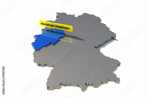 Illustration: Karte - Nordrhein-Westfalen Karte - Nordrhein-Westfalen