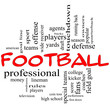 Football Word Cloud Concept in red caps