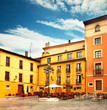 Nice houses in the old town of the city