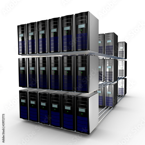 Illustration: Several interconnected computer working together Several interconnected computer working together