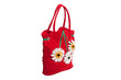 Foto: red beach bag with flowers isolated red beach bag with flowers isolated