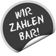 TF-Sticker rund curl unten WIR ZAHLEN BAR!