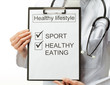 Doctor prescribing healthy lifestyle