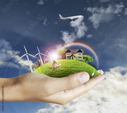 Photo: human hand holding nature human hand holding nature