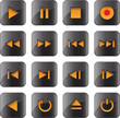 Multimedia control glossy icon set