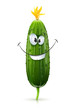 smiling green cucumber vector illustration isolated on white