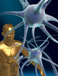 neurons and a human figure