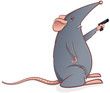 Grey mouse with a pistol