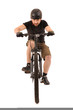 The bicyclist isolated on white.