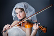 Beautiful bride in studio shooting