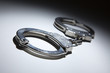Abstract Pair of Handcuffs Under Spot Light