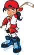 Cute tough girl hockey player