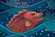 The Painting thai style on wall in the temple.This is traditiona