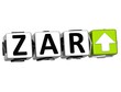 Currency ZAR rate concept symbol button on white background Currency ZAR rate concept symbol button on white background