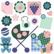 scrapbook set with different objects