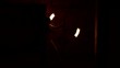 man with burning lamps