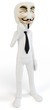 3d man with vendetta mask anonymous face