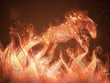 Illustration: Horse of fire jump out of flames Horse of fire jump out of flames