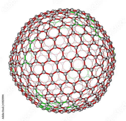 Illustration: Nanocluster fullerene C540 molecular structure Nanocluster fullerene C540 molecular structure