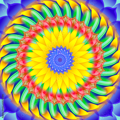 Illustration: Kaleidoscopic spinning sacred circle mandala Kaleidoscopic spinning sacred circle mandala