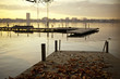 canvas print picture - Herbstlaub an der Aussenalster