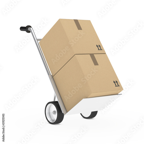 Illustration: hand truck package hand truck package