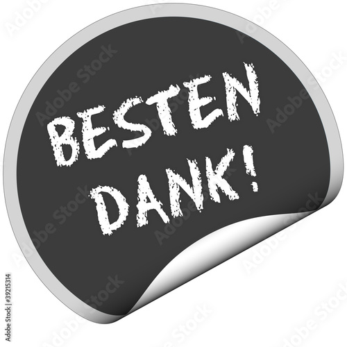 Illustration: TF-Sticker rund curl unten BESTEN DANK! TF-Sticker rund curl unten BESTEN DANK!