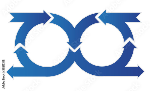 Vector: Two Circle Process Flow Two Circle Process Flow