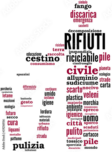 Illustration: rifiuti e spazzatura - tag cloud rifiuti e spazzatura - tag cloud