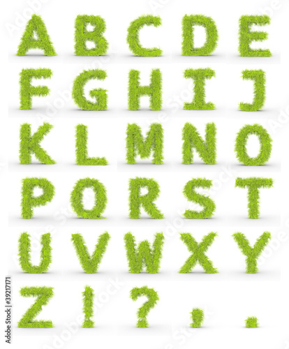 Illustration: Texteffekt Haare grün ABC Texteffekt Haare grün ABC