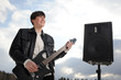 Smiling guitarist