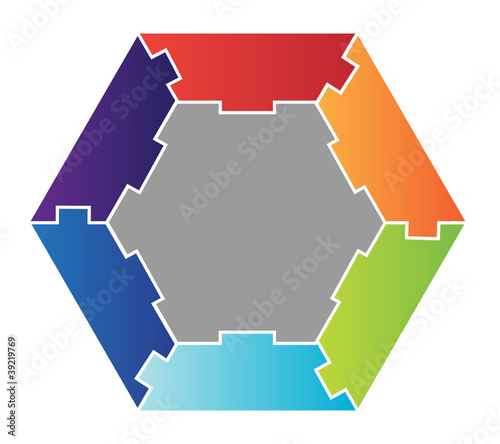 Vector: Hexagon Puzzle Hexagon Puzzle