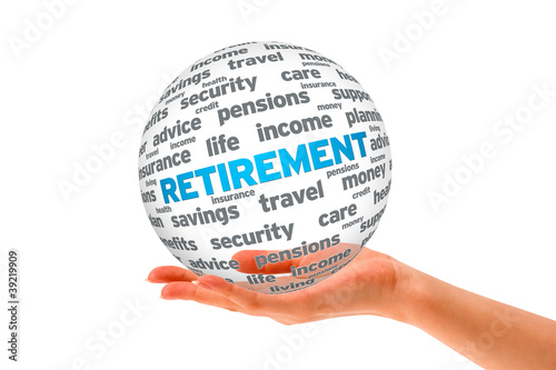 Photo: Hand holding a Retirement 3D Sphere Hand holding a Retirement 3D Sphere