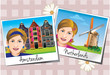 Vector illustration of tourist photos in Europe