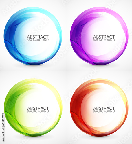 Vector: Swirl symbol, icon, background set Swirl symbol, icon, background set