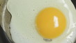 Fried egg in pan.