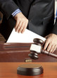 Lawyer in courtroom