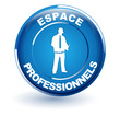 espace professionnels sur bouton bleu