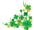 Patrick's Day frame with clovers and golden coins