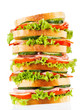 big sandwich with bacon and vegetables big sandwich with bacon and vegetables