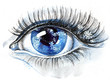 Illustration: eye with snowflakes (series C) eye with snowflakes (series C)