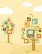 Stylized trees, consisting of computer icons