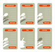 Blank calorie cards for main meals isolated