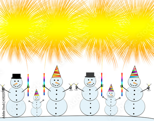 Illustration: snowmen snowmen